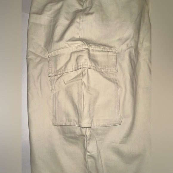 Blair Elastic Waist Pull On Women’s Cargo Crop Pants Plus Size 3XL Khaki Cotton - Picture 4 of 6